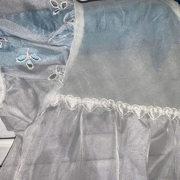Vintage Sheer Chiffon Double Layered Christening Gown XL 2T - Picture 4 of 16